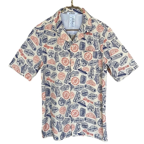 Disney Parks Vacation‎ Club Resort Print Short Sleeves Button Down Shirt - Picture 2 of 12